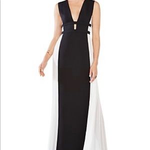BCBG NWT draped gown, size 0